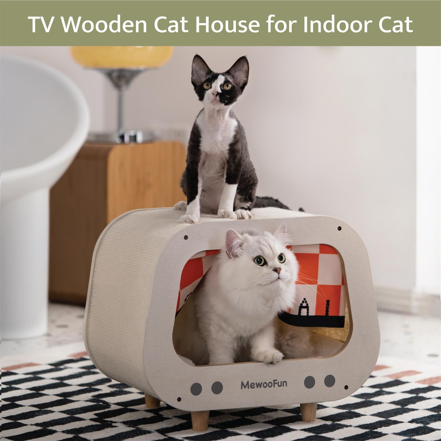 Pefilos 18" Cat House for Indoor Cats with Scratching Posts and Plush Ball Toy, Modern Cat Cave Bed, Cat Nest Condo Cute Cat Shelter, Gray Pefilos 18" Cat House for Indoor Cats with Scratching Posts and Plush Ball Toy, Modern Cat Cave Bed, Cat Nest Condo Cute Cat Shelter, Gray