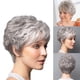 thumbnail image 2 of SGACAI 1x Pelucas para dama Peluca de mujer Pelucas de cabello natural rizadas de color gris plateado corto. Bonitas, 2 of 7