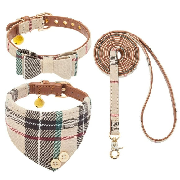 Set de collar y correa para perros EXPAWLORER Classic Plaid para mascotas