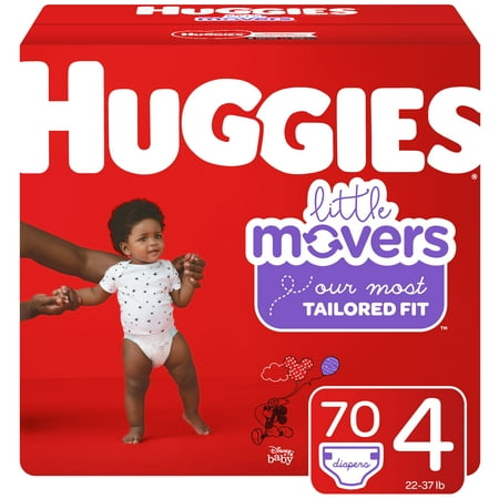 Huggies Little Movers Baby Diapers, Size 4, 70 Ct, Giga Jr Pack