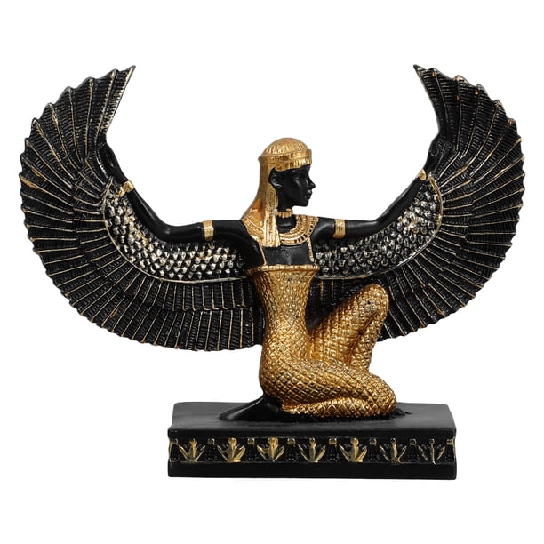 Escultura de resina de la diosa egipcia Isis, figura de diosa de escritorio para el hogar
