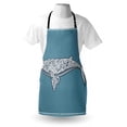 thumbnail image 3 of Nautical Apron Ethnic Whale Fish with Totem Symbol and Kitsch Antique Paisley Pattern, Unisex Kitchen Bib Apron with Adjustable Neck for Cooking Baking Gardening, Slate Blue and White, by Ambesonne, 3 of 3