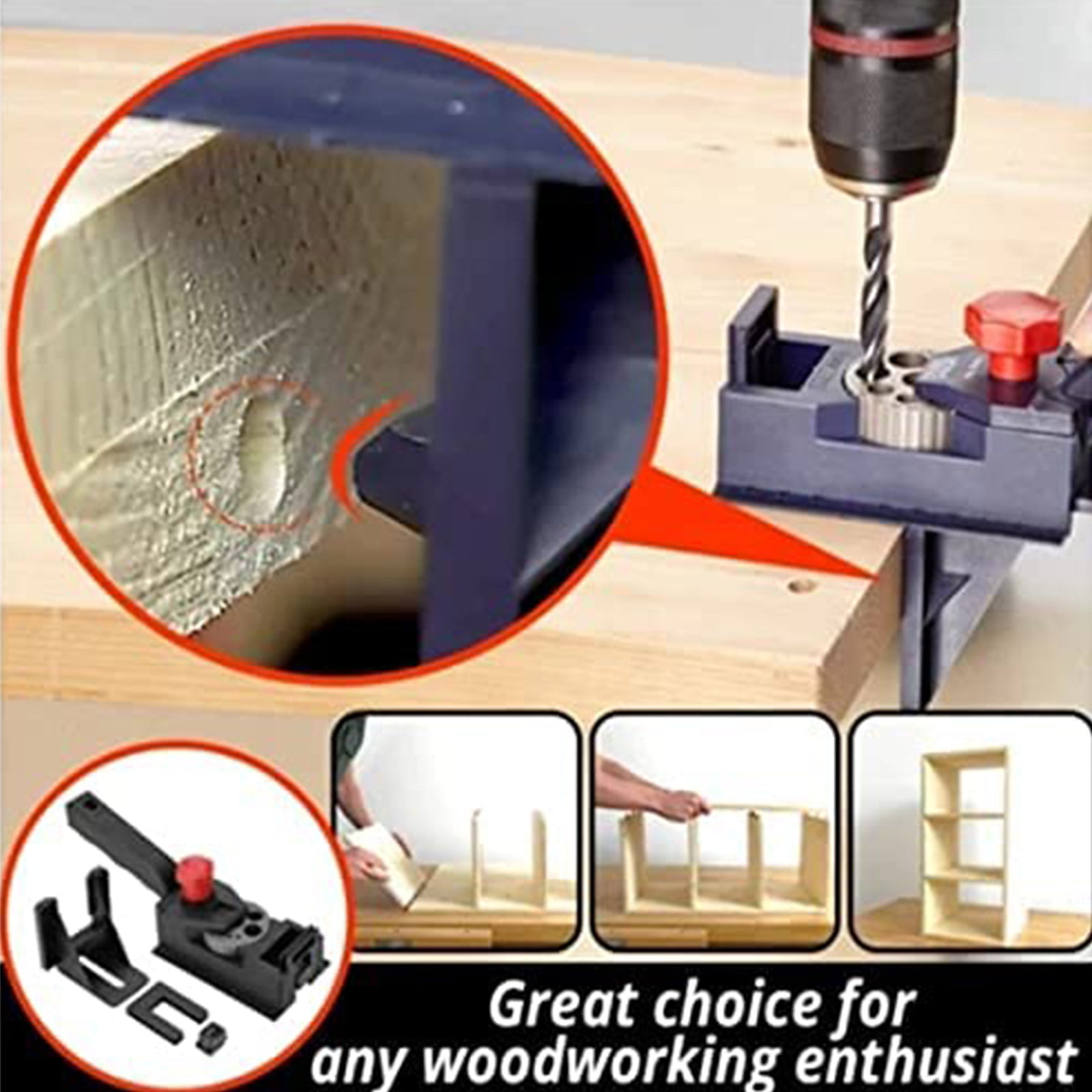 Details about   Adjustable Woodworking Drill Hole Jig Handle Locator 