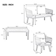 thumbnail image 2 of Harper & Bright Designs Outdoor Patio Conversation Set Wicker 4 Pieces Patio Furniture Set with Rattan Chair Loveseats Coffee Table for Garden Backyard Porch Poolside Balcony, Grey, 2 of 16