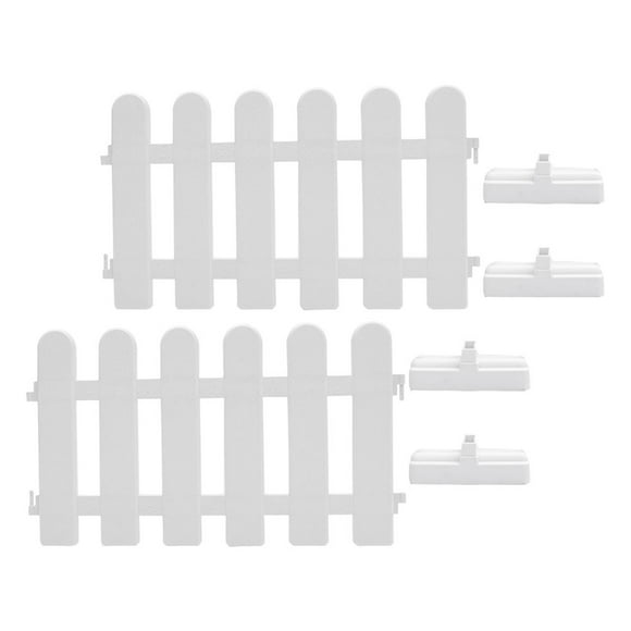 COOPHYA 1 Set of PVC Fence White Decorative Fencing for Outdoor Use with Plug-in Installation