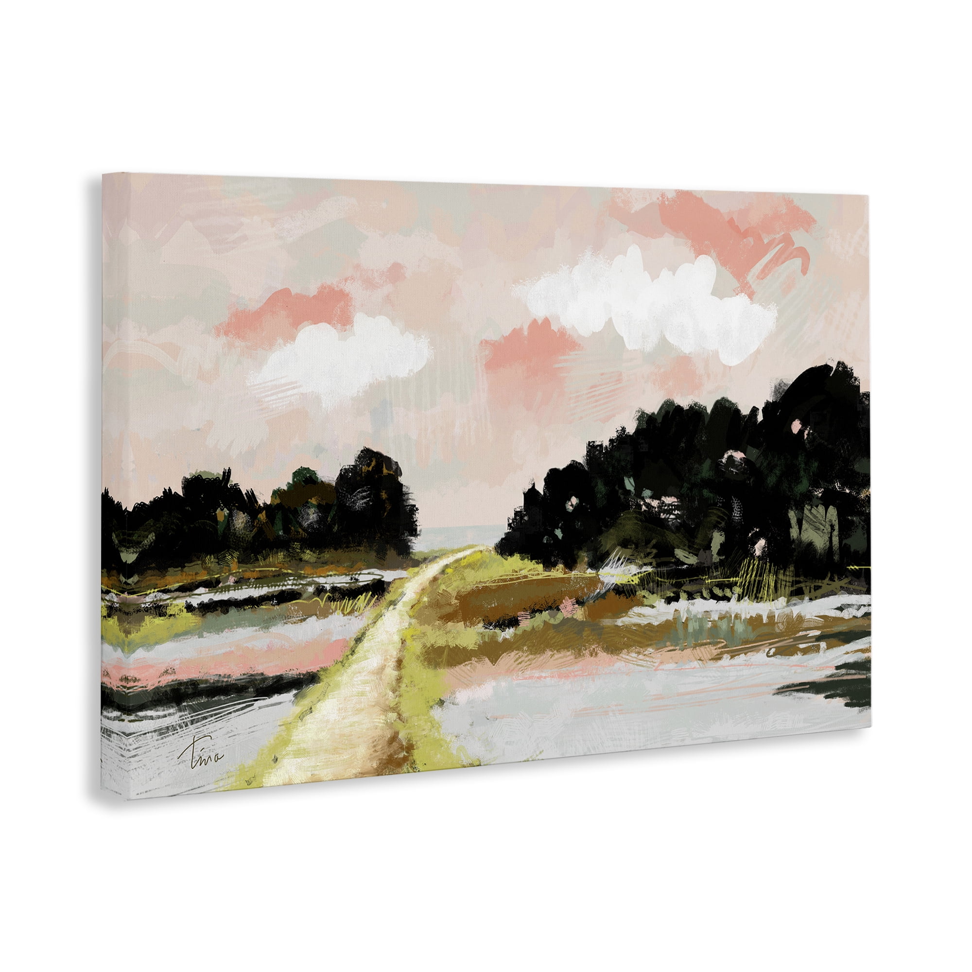 Stupell Industries Nature with Blush Sunrise Landscape & Nature Painting Wrapped Canvas Art Print Wall Art, 36 x 24