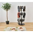 HBBOOMLIFE 3 Tier Revolving Shoe Rack Metal Rotating Free Standing Hanging Shoe Tree Organizer