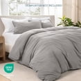 thumbnail image 4 of Bare Home Washed Duvet Cover Set - Ultra-Soft - Premium 1800 Collection - 3 Piece - Cal King, Frost Gray, 4 of 8