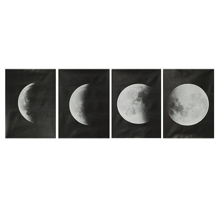 Artwork Painting 4Pcs Moon Phase Modern Canvas Wall Art Artwork Print Painting Picture Home Decor Unframed ()
