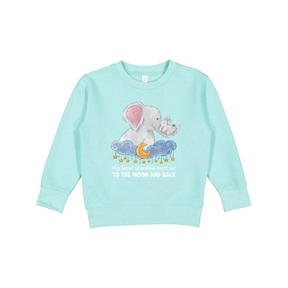 Inktastic My Great Grandma Loves Me to the Moon and Back Elephant Toddler Sweatshirt