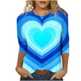 thumbnail image 2 of Craaazy Women's Valentines Day Crew Neck 3/4 Sleeve Cozy Love Shirts Gifts, 2 of 6