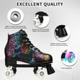 thumbnail image 3 of ManyFun Womens Girls Boys Black Roller Skates Adult Light up Quad Skates(Women 7/Men 6), 3 of 8