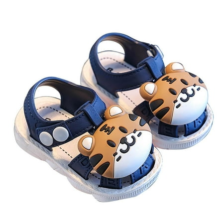 

Meresysid Toddler Kids Children s New Baotou Sandals Non-slip Soft Soles Outside To Wear Toddler Shoes Sandals Blue