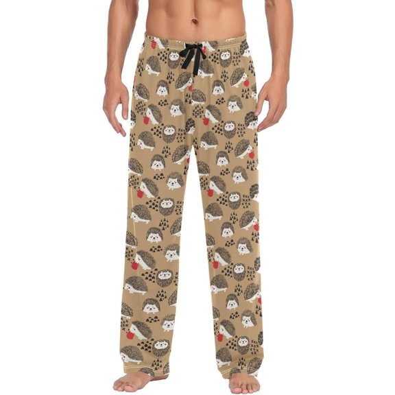 GZHJMY Hedgehog Pajama Pants for Men, Lounge Pants Lightweight Men Pajama Bottoms with Drawstring Pockets, Christmas New Year Birthday Gifts, X-Large