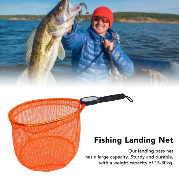 Fly Fishing Landing Net, Non Slip Hand Fishing Gear Bass Net Lightweight  15-30kg Loading Corrosion Resistance For Camping