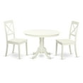 thumbnail image 5 of East West Furniture Hartland 3-piece Dining Set with Round Table in Linen White, 5 of 5
