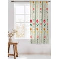 thumbnail image 3 of Sheer Curtains 63 Inch Length, Green Spring Floral Semi Sheer Curtains Light Filtering Window Treatment, Colorful Summer Flowers Vintage Botanical Privacy Voile Drapes for Living Room 52x63 Inch, 3 of 7