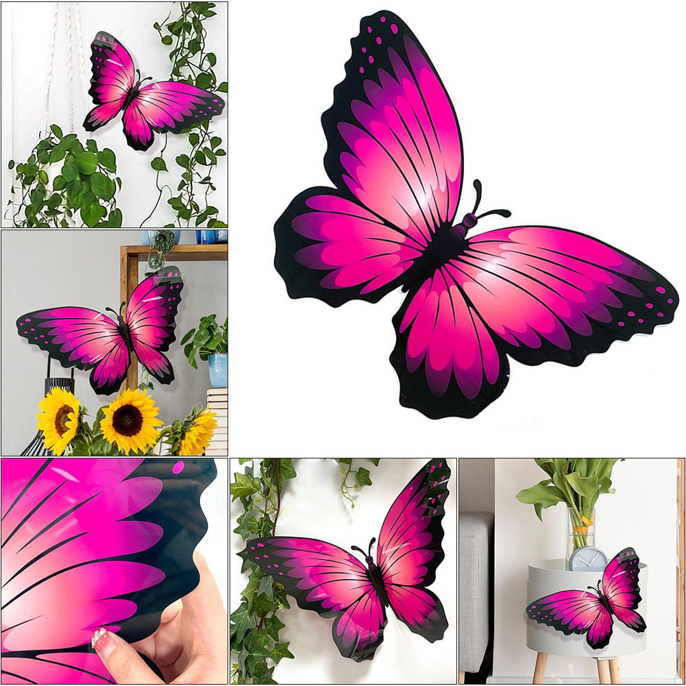 Wall Decal Butterfly, Topixdeals 48PCS 3D Butterfly Stickers with Sponge  Gum and Pins, Removable Wall Sticker Decals for Room Home Nursery Decor