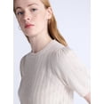 thumbnail image 4 of Free Assembly Women’s and Women's Plus Pointelle Sweater with Puff Sleeves, Sizes XS-4X, 4 of 5
