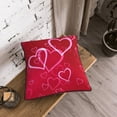 thumbnail image 3 of Velvet Decorative Throw Pillow Covers Set of 2, Soft Square Cushion Cover with Invisible Zipper Romance Valentine Pink Love Heart Printing, 16"x16", 3 of 7