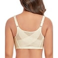 thumbnail image 2 of Exerin Women's Front Closure Full Coverage Wirefree Posture Back Plus Size Bra(Light Beige,44DD), 2 of 6