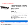 thumbnail image 2 of Left Interior Door Handle - Compatible with 2007 - 2013 Cadillac Escalade EXT 2008 2009 2010 2011 2012, 2 of 2