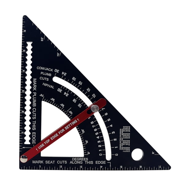 7" Triangular Ajustable Multifuncional Marcado Ángulo Aleación Aluminio Herramientas Auxiliares para Carpintería (paquete Individual Con Sellado Burbujas)