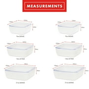 Emeril Lagasse Opal Glass Food Storage Containers, Acrylic Lids, White, 6 Piece Set