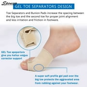 Spencer 1 Pair Gel Pad Bunion Protector Sleeves with Gel Toe Separators Spacers Hallux Valgus Bunion Pain Relief