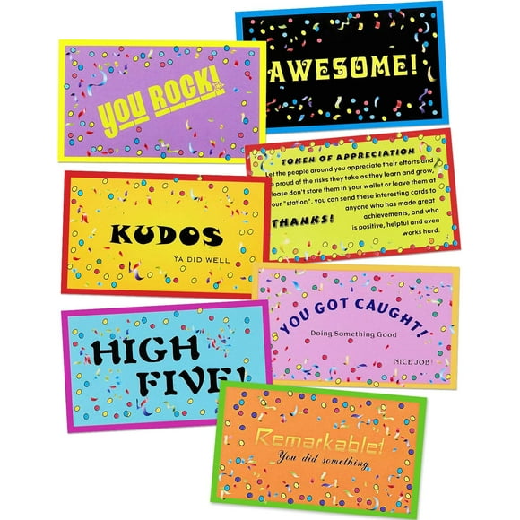 280 Pieces Kudos Card Set Motivational Cards Reward Cards Appreciation Card Gifts for Teachers Employers Friends Coworkers Families, 7 Styles