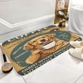 thumbnail image 4 of Funny Golden Retriever with Coffee Bath Rug - 20x32 inches, Cozy Coral Fleece, Great for Coffee Lovers, Non-Slip for Extra Grip, 4 of 8