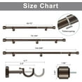 thumbnail image 3 of Heavy Duty Curtain Rods, 1 1/8 Inch Diameter Single Curtain Rod 144-240Inch(12-20ft) Extendable Length for Large Windows with End Caps Adjustable Modern Brackets-Dark Bronze, 3 of 7
