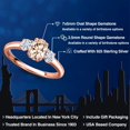 thumbnail image 2 of Gem Stone King 18K Rose Gold Plated Silver Peach Morganite and White Moissanite Engagement Ring for Women | 0.97 Cttw | Oval 7X5MM | Gemstone October Birthstone | Size 5, 2 of 7