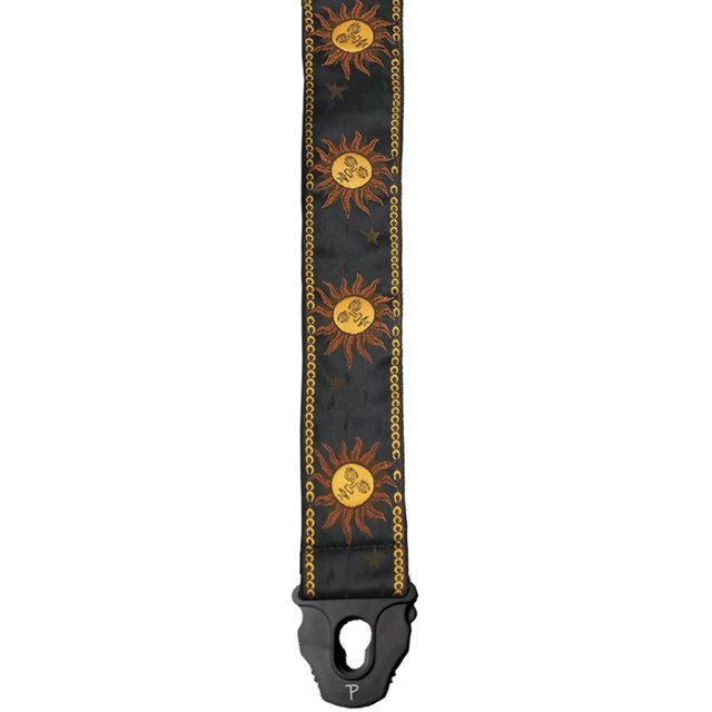 Perris Leathers TWSPL-7056 Jacquard Guitar Strap with Locking Ends - 2", Black Suns