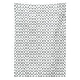 thumbnail image 3 of Ambesonne Modern Tablecloth Rectangular Table Cover, Zig Zag Chevron Waves, 52"x70", Grey White, 3 of 4