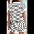 thumbnail image 4 of Conjunto de 2 Piezas de Verano para Mujer, Camiseta de Corta A Rayas y Pantalones Cortos, Conjunto A Juego, , Talla L, 4 of 7