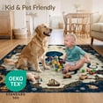 thumbnail image 4 of ODIKA 5'x7' Ultra-Soft Area Rug, Cartoon Vintage Pirate Octopus Abstract Nautical Map Motifs Compass None Washable, Bare feet friendly, Silk-Touch for Bedroom Home office, 4 of 7