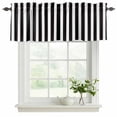 thumbnail image 2 of Black Striped Valances for Windows, Decorative Rod Pocket Window Valance Curtains, Modern Farmhouse Black White Stripes Short Curtain Drapes for Kitchen/Bathroom/Living Room, 2 Panels, 60" W x 18" L, 2 of 8