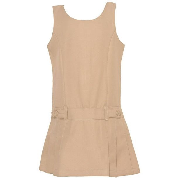 Nautica Nautica Little Girls Khaki Button Drop Waist School Uniform