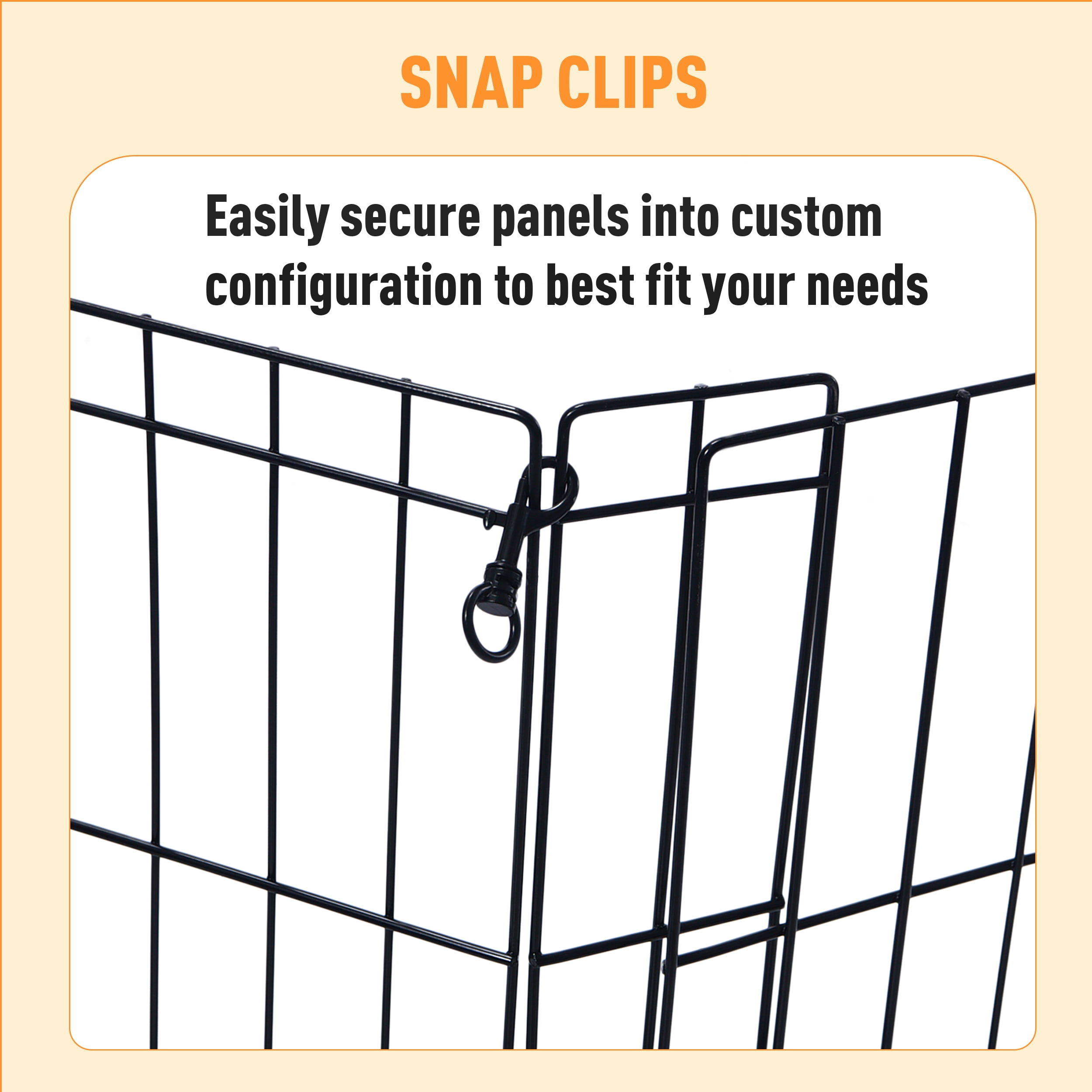 Vibrant Life Portable Wire Play Pen for Pets, Customizable, Foldable, 8 Panels, One Door, 36" Tall