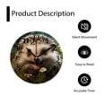 thumbnail image 4 of 12 Inch Wall Clock Battery Operated Silent Clock Decorative for Office, Kitchen, Outdoor, Living Room，Funny Cute West European Hedgehog Animal on Green Grass Meadow Beautiful, 4 of 4