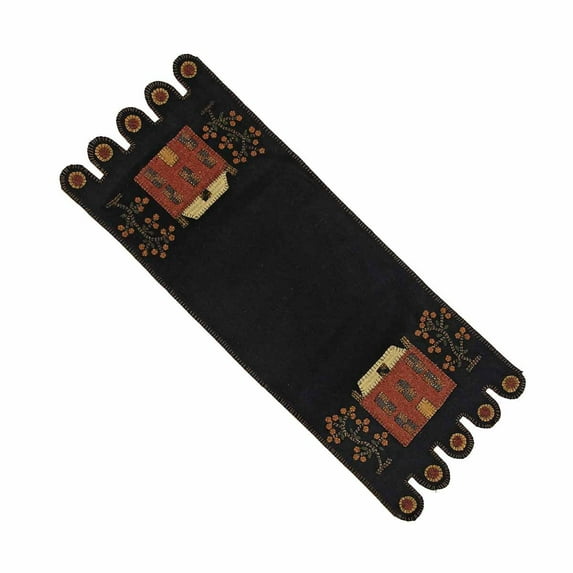 Black Primitive Manor Table Runner by Raghu
