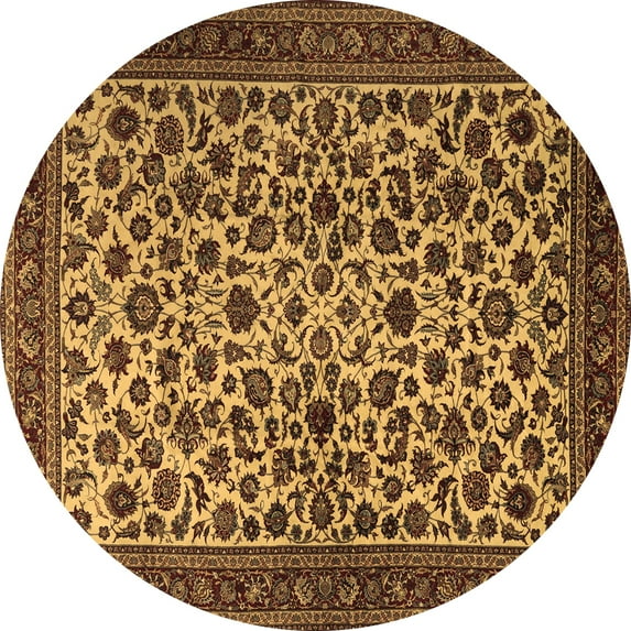 Ahgly Company Indoor Round Persian Brown Traditional Area Rugs, 5' Round