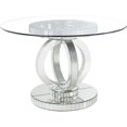 thumbnail image 1 of ACME Table de Salle à Manger Ronde en Verre Ornat en Faux Diamants Carrés, 1 of 7