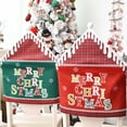 thumbnail image 3 of Monstrate Funda para silla de Navidad con letras en inglés, Bar de Hotel, rejilla de Navidad, forma de sombrero, antimacassar, funda para sala de estar, Kits de decoración para fiestas Rojo Monstrate HA069386-02, 3 of 6