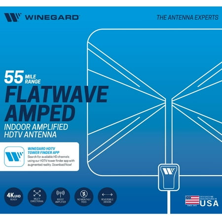 UPC: 0615798900052 | FlatWave Amplified Razor-Thin HDTV Indoor Antenna