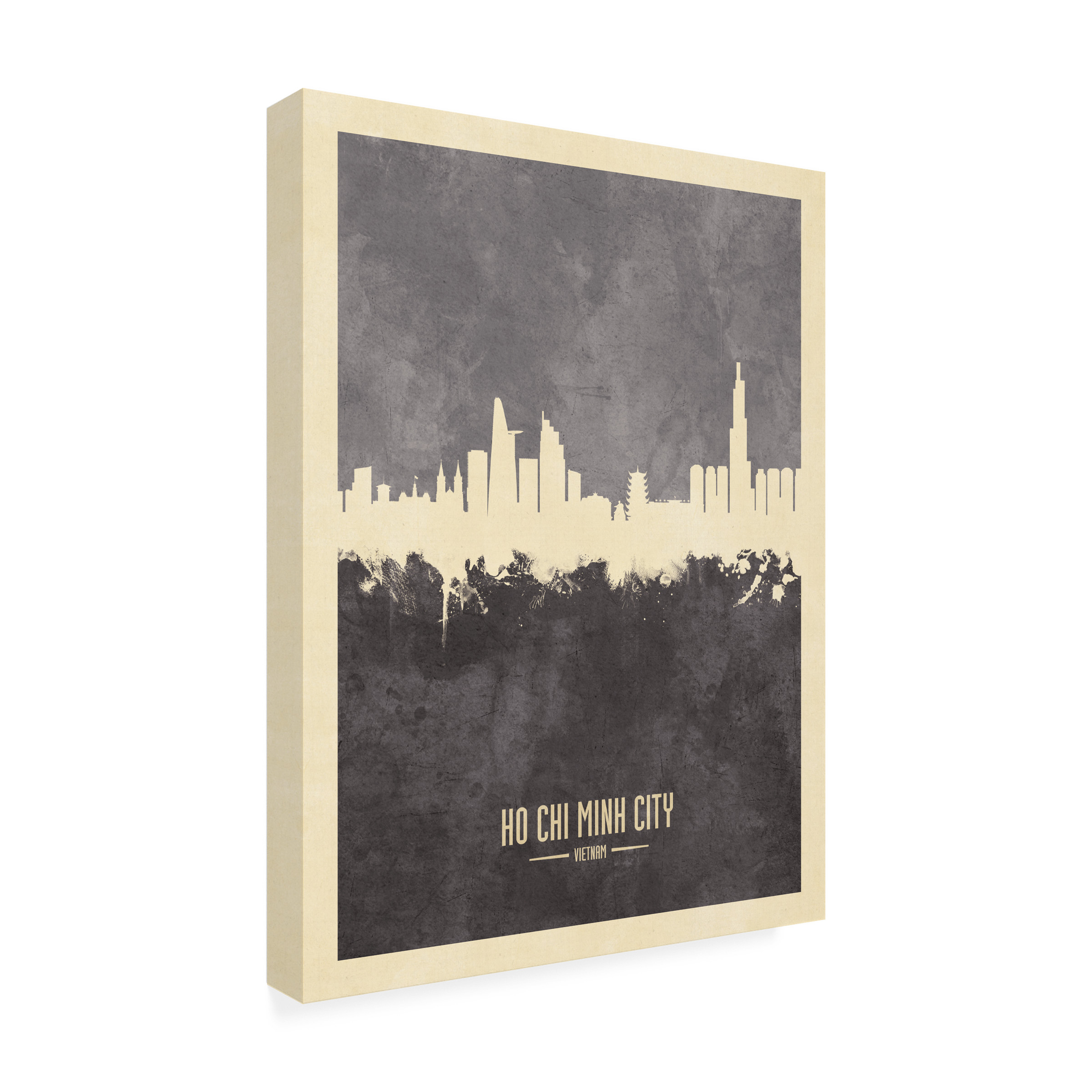 Michael Tompsett 'Ho Chi Minh City Vietnam Skyline Gray' Canvas Art