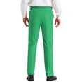 thumbnail image 3 of INSPIRE CHIC Solid Dress Pants for Men's Business Button Closure Flat Front Formal Trousers Green 32, 3 of 5
