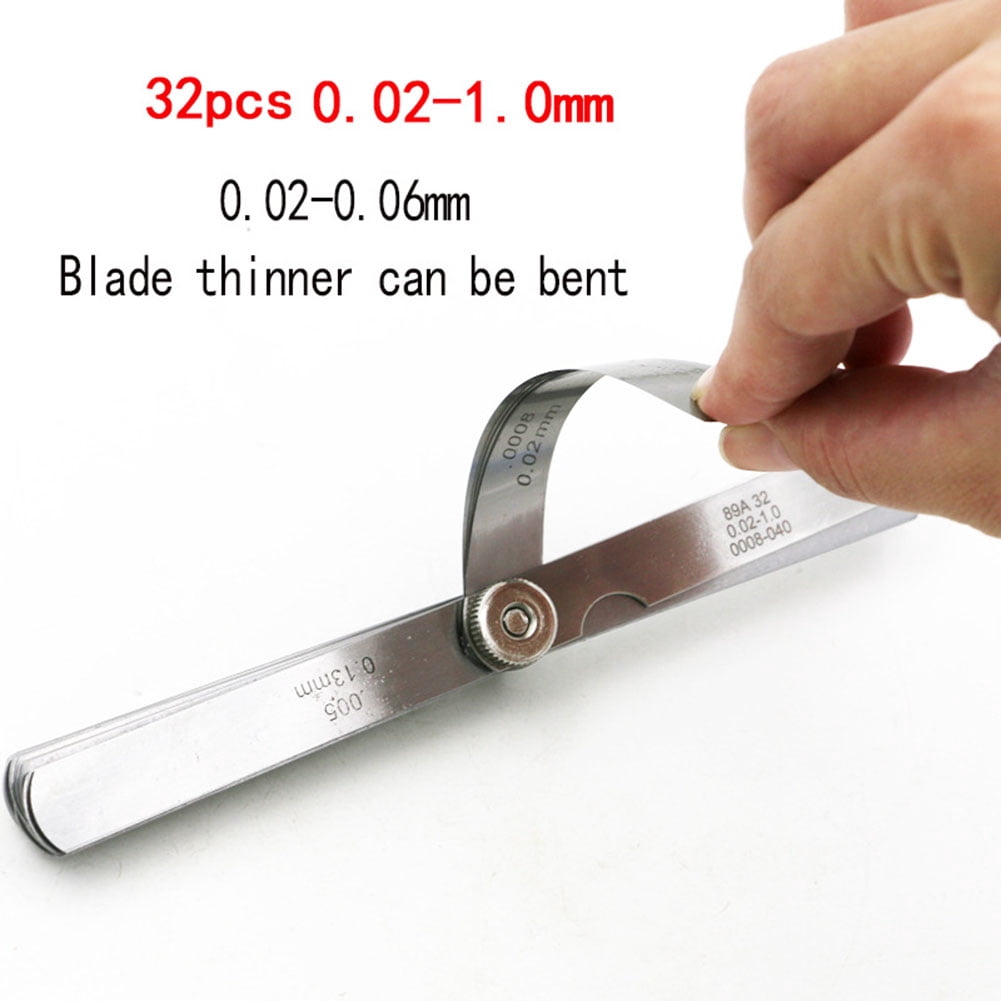 0.02-1mm Feeler Gauge High Precision Metric Gauge 32 Blades Ruler Measure Tool Gauging Tools ,Easy to Use