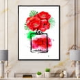 thumbnail image 2 of Designart 'Perfume Chanel Five With Red Flowers' Modern Framed Canvas Wall Art Print, 2 of 5